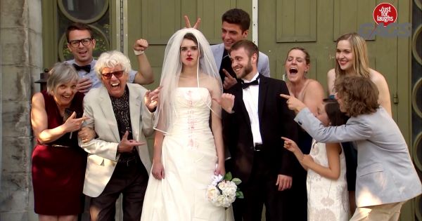 Cười chút chơi: Door Slams into Bride's Face on Wedding Day
