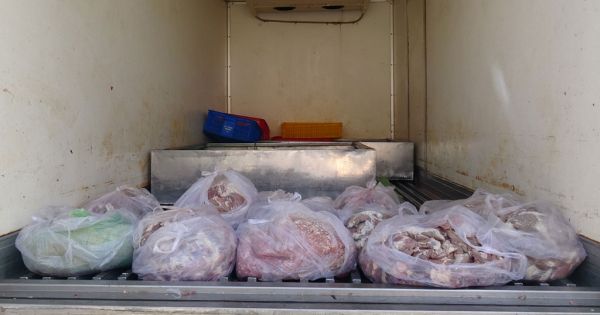 CSGT bắt giữ xe chở hơn 300 kg nội tạng, thịt động vật bốc mùi hôi thối