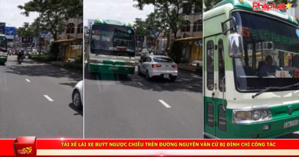 Tài xế lái xe buýt ngược chiều trên đường Nguyễn Văn Cừ bị đình chỉ công tác