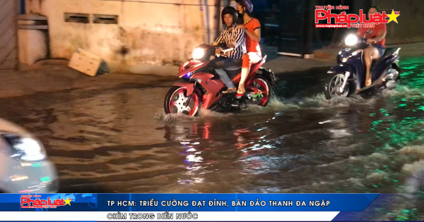 TP HCM: Triều cường đạt đỉnh, bán đảo Thanh Đa ngập chìm trong biển nước