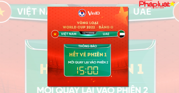 'Cháy vé' trận Việt Nam vs UAE sau 2 phút mở bán