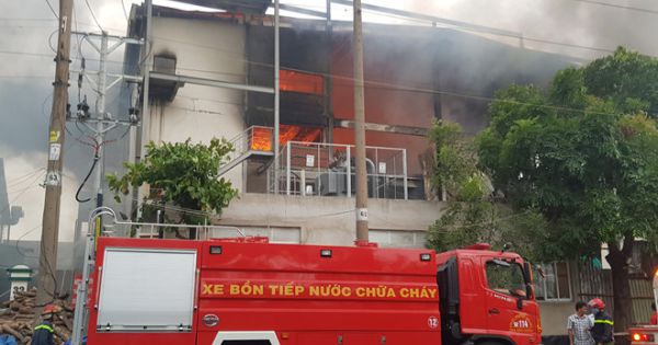 Cháy lớn tại công ty sản xuất bánh trong Khu công nghiệp Sóng Thần 2
