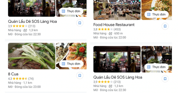 Tìm quán ăn mở cửa ngày tết bằng Google Maps