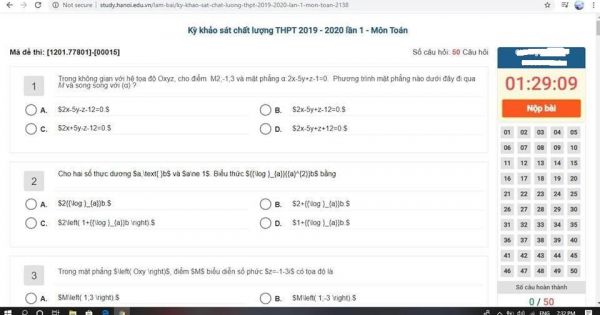 Thi thử online ở Hà Nội: 19h30 làm bài, 21h học sinh vẫn chưa thể đăng nhập