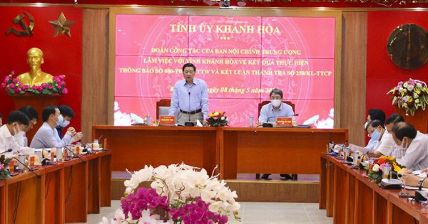 Trưởng Ban Nội chính Trung ương: Khẩn trương xử lý các sai phạm tại Khánh Hòa trước 30-6