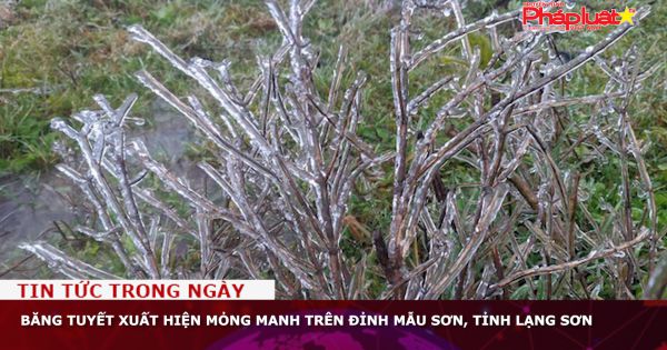 Băng tuyết xuất hiện mỏng manh trên đỉnh Mẫu Sơn, tỉnh Lạng Sơn