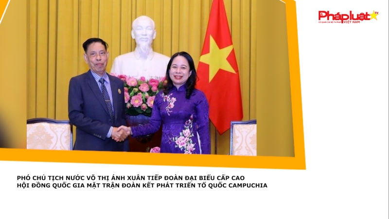 Phó Chủ tịch nước Võ Thị Ánh Xuân tiếp Đoàn đại biểu cấp cao Hội đồng Quốc gia Mặt trận Đoàn kết Phát triển Tổ quốc Campuchia