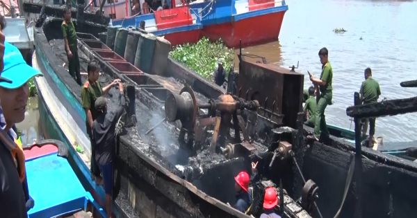 Kiên Giang – Cháy tàu cá thiệt hại hơn 2 tỷ đồng