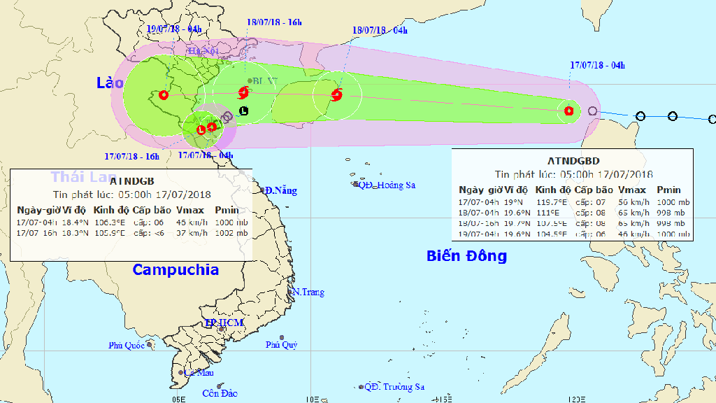 Điểm báo ngày 18/07/2018: Công điện hỏa tốc ứng phó với Sơn Tinh cơn bão số 3