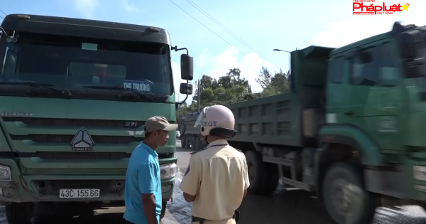 Quảng Ngãi: Xử lý xe tải gây ô nhiễm môi trường, mất ATGT ở khu kinh tế dung quất