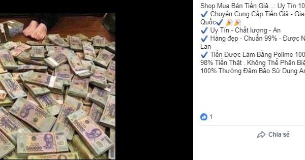 Ngang nhiên rao bán tiền giả trên Facebook dịp giáp Tết