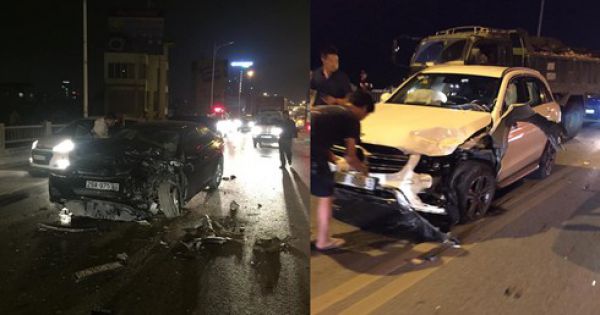 Hà Nội: Kinh hoàng, 3 xe tông nhau liên hoàn trên cầu Vĩnh Tuy lúc nửa đêm