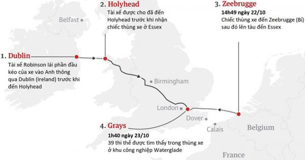 Bộ Công an công bố 39 người tử vong trong container ở Anh