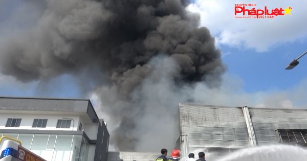 Cháy lớn tại công ty sản xuất ghế sofa ở Bình Dương