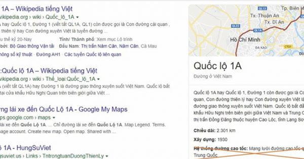 Google đã làm sai lệch thông tin đường bộ Việt Nam