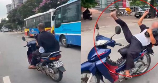 'Quái xế' 62 tuổi buông 2 tay phóng xe vèo vèo ở Hà Nội bị phạt 8,25 triệu đồng