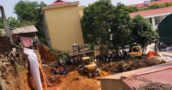 Sập công trình ở Việt Trì ít nhất 3 người chết, nhiều người bị vùi lấp