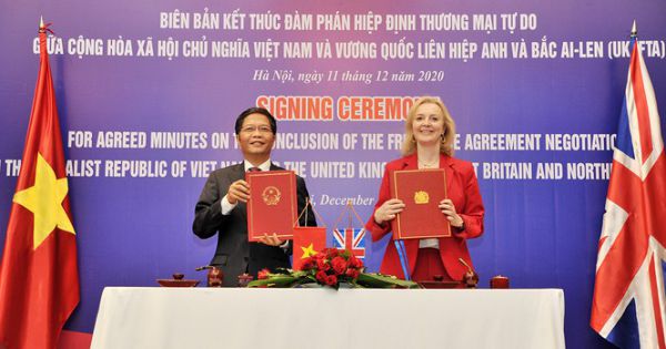 Hiệp định thương mại tự do Việt Nam - Anh sẽ có hiệu lực từ đêm 31/12