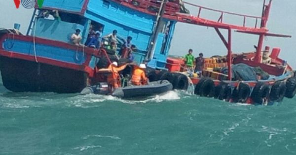 Chìm tàu cá, 5 người chết, mất tích ở Bình Thuận