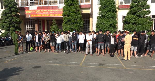 Công an Tiền Giang tạm giữ 110 xe mô tô, làm việc 90 thanh thiếu niên có hành vi tụ tập, đua trên Quốc lộ 1