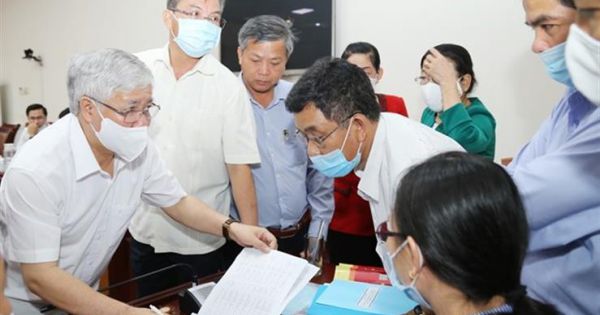 Chủ tịch Ủy ban Trung ương MTTQ Việt Nam Đỗ Văn Chiến làm việc với tỉnh Kiên Giang về công tác chuẩn bị bầu cử
