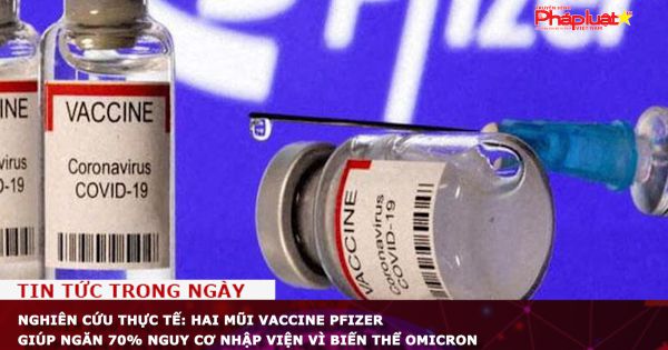 Nghiên cứu thực tế: Hai mũi vaccine Pfizer giúp ngăn 70% nguy cơ nhập viện vì biến thể Omicron