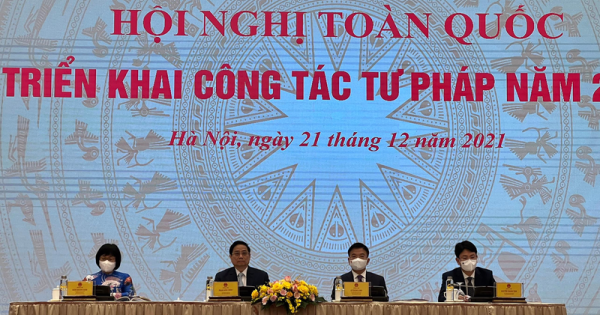 Thủ tướng Phạm Minh Chính dự hội nghị toàn quốc triển khai công tác tư pháp năm 2022