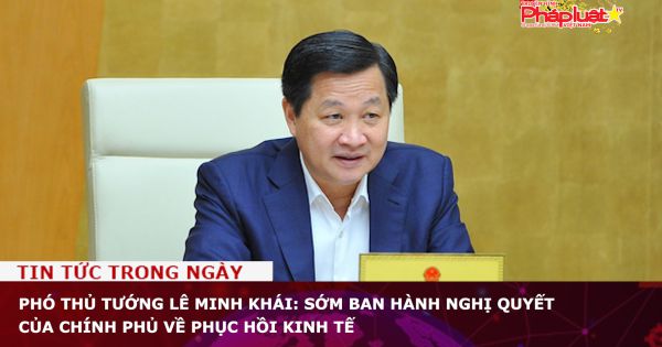 Phó Thủ tướng Lê Minh Khái: Sớm ban hành nghị quyết của Chính phủ về phục hồi kinh tế