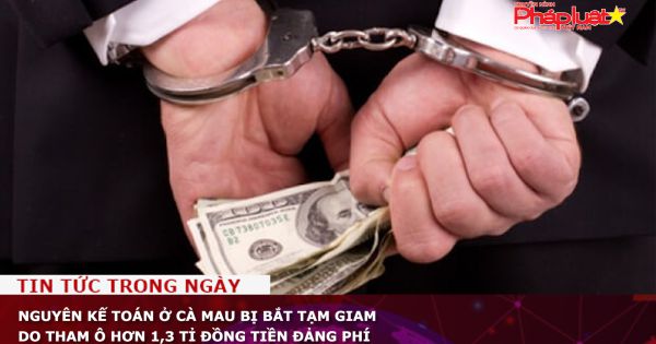 Nguyên kế toán ở Cà Mau bị bắt tạm giam do tham ô hơn 1,3 tỉ đồng tiền đảng phí