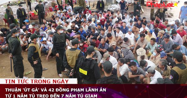 Thuận 'Út Gà' và 42 đồng phạm lãnh án từ 1 năm tù treo đến 7 năm tù giam