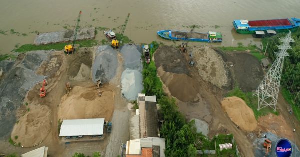 Long An: Nhiều bãi cát, đá tại huyện Cần Giuộc vi phạm về môi trường