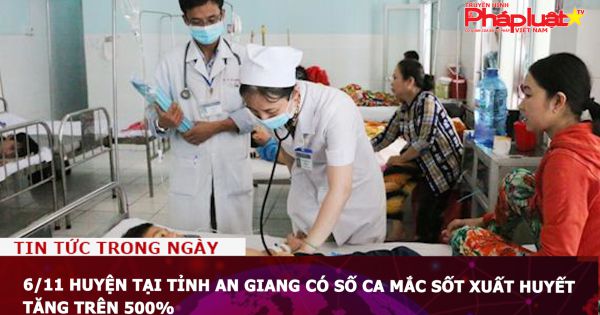 6/11 huyện tại tỉnh An Giang có số ca mắc sốt xuất huyết tăng trên 500%