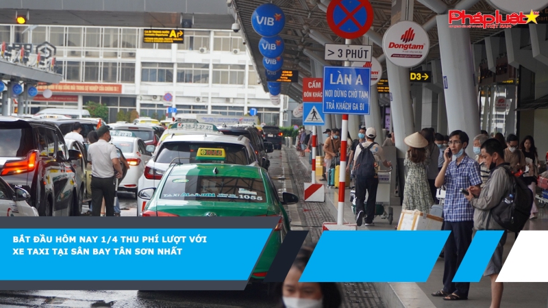 Bắt đầu hôm nay 1/4 thu phí lượt với xe taxi tại sân bay Tân Sơn Nhất