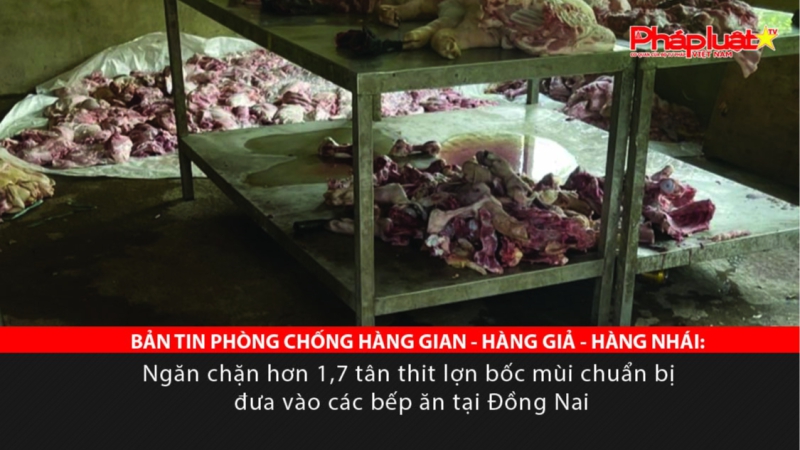 BẢN TIN PHÒNG CHỐNG HÀNG GIAN - HÀNG GIẢ - HÀNG NHÁI: Ngăn chặn hơn 1,7 tấn thịt lợn bốc mùi chuẩn bị đưa vào các bếp ăn tại Đồng Nai