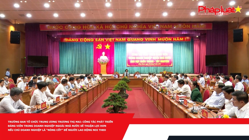 Trưởng ban Tổ chức Trung ương Trương Thị Mai: Công tác phát triển đảng viên trong doanh nghiệp ngoài Nhà nước sẽ thuận lợi hơn nếu chủ doanh nghiệp là “nòng cốt” để người lao động noi theo