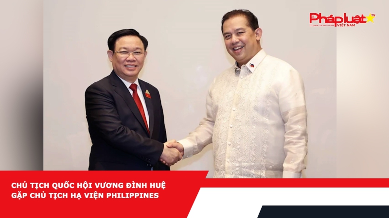 Chủ tịch Quốc hội Vương Đình Huệ gặp Chủ tịch Hạ viện Philippines