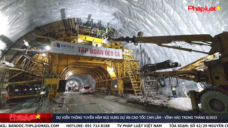 Dự kiến thông tuyến hầm núi Vung dự án cao tốc Cam Lâm- Vĩnh Hảo trong tháng 8/2023