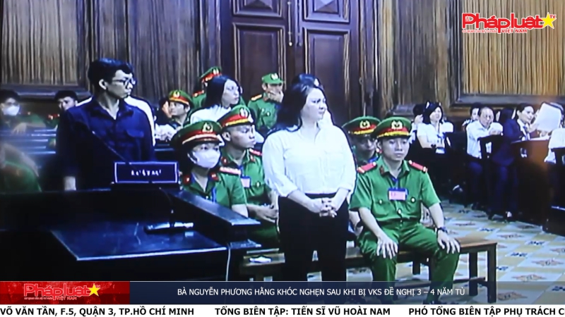 Bà Nguyễn Phương Hằng khóc nghẹn sau khi bị VKS đề nghị 3 – 4 năm tù