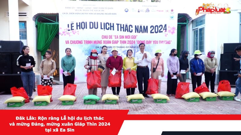 Đăk Lắk: Rộn ràng Lễ hội du lịch thác và mừng Đảng, mừng xuân Giáp Thìn 2024 tại xã Ea Sin