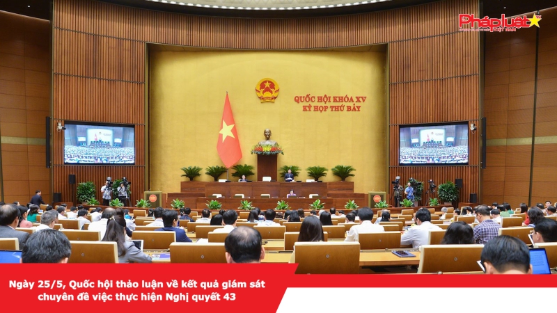 Ngày 25/5, Quốc hội thảo luận về kết quả giám sát chuyên đề việc thực hiện Nghị quyết 43