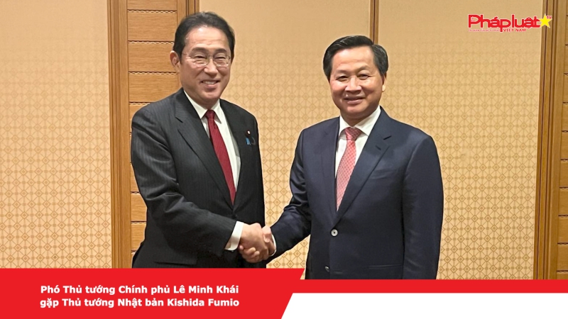 Phó Thủ tướng Chính phủ Lê Minh Khái gặp Thủ tướng Nhật bản Kishida Fumio