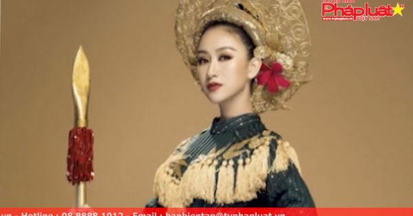 Á hậu Hà Thu mang quốc phục “nữ tướng” oai nghiêm đến Miss Earth 2017