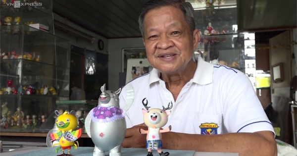 Nghệ nhân ở Sài Gòn làm bộ linh vật ASIAD bằng vỏ trứng