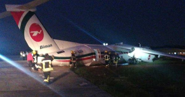 11 người bị thương trong vụ máy bay Bangladesh lệch đường băng