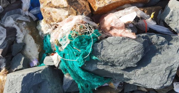 Phú Yên: Sóng biển lớn, rác 'tấn công' bãi biển Tuy Hòa