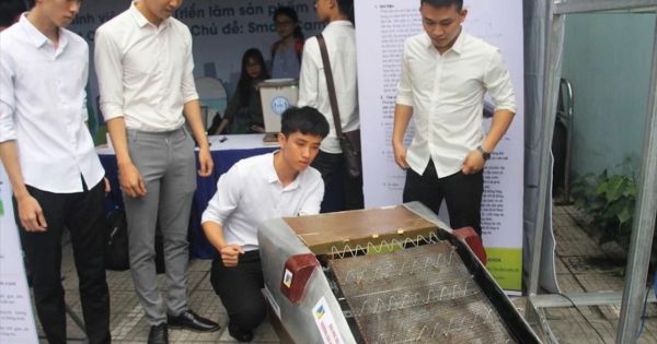 Sinh viên Đà Nẵng thiết kế máy gom rác đa năng