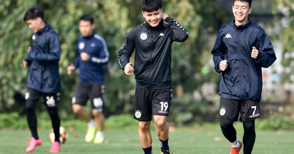 Quang Hải, Đình Trọng trở lại tập luyện cùng đồng đội ở CLB Hà Nội