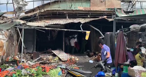 Kiên Giang: Cháy chợ trong đêm thiệt hại hơn 1 tỷ đồng