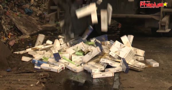 Quảng Ngãi: Tiêu hủy hơn 6.000 bao thuốc lá nhập lậu