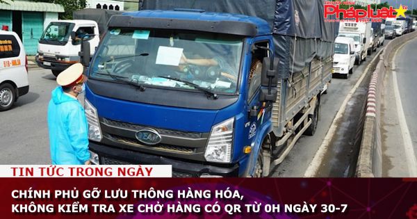 Chính phủ gỡ lưu thông hàng hóa, không kiểm tra xe chở hàng có QR từ 0h ngày 30-7